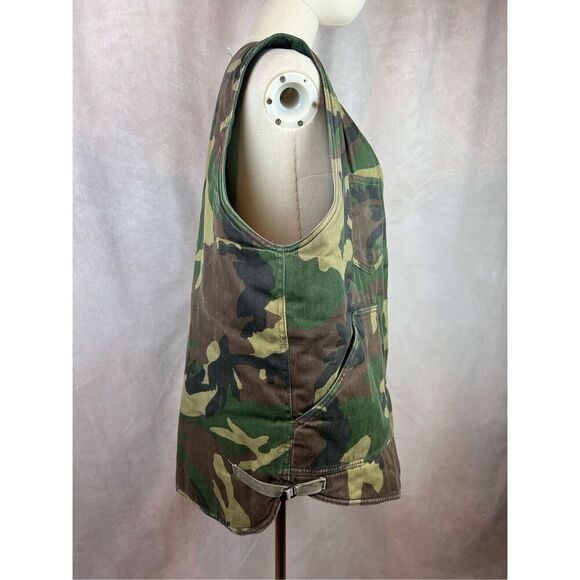 Vintage 70s 80s Quilted Camouflage Hunting Vest Men’s Size XL - Picture 3 of 8